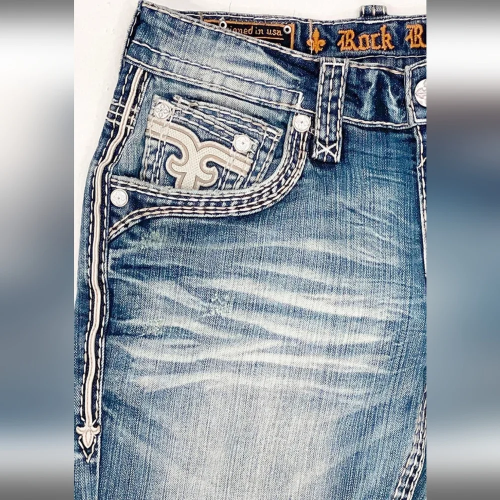 🆕️Rock Revival Alt Straight Leg Jeans. (Baird A203). Men's Size: W38x34L - Picture 6 of 12